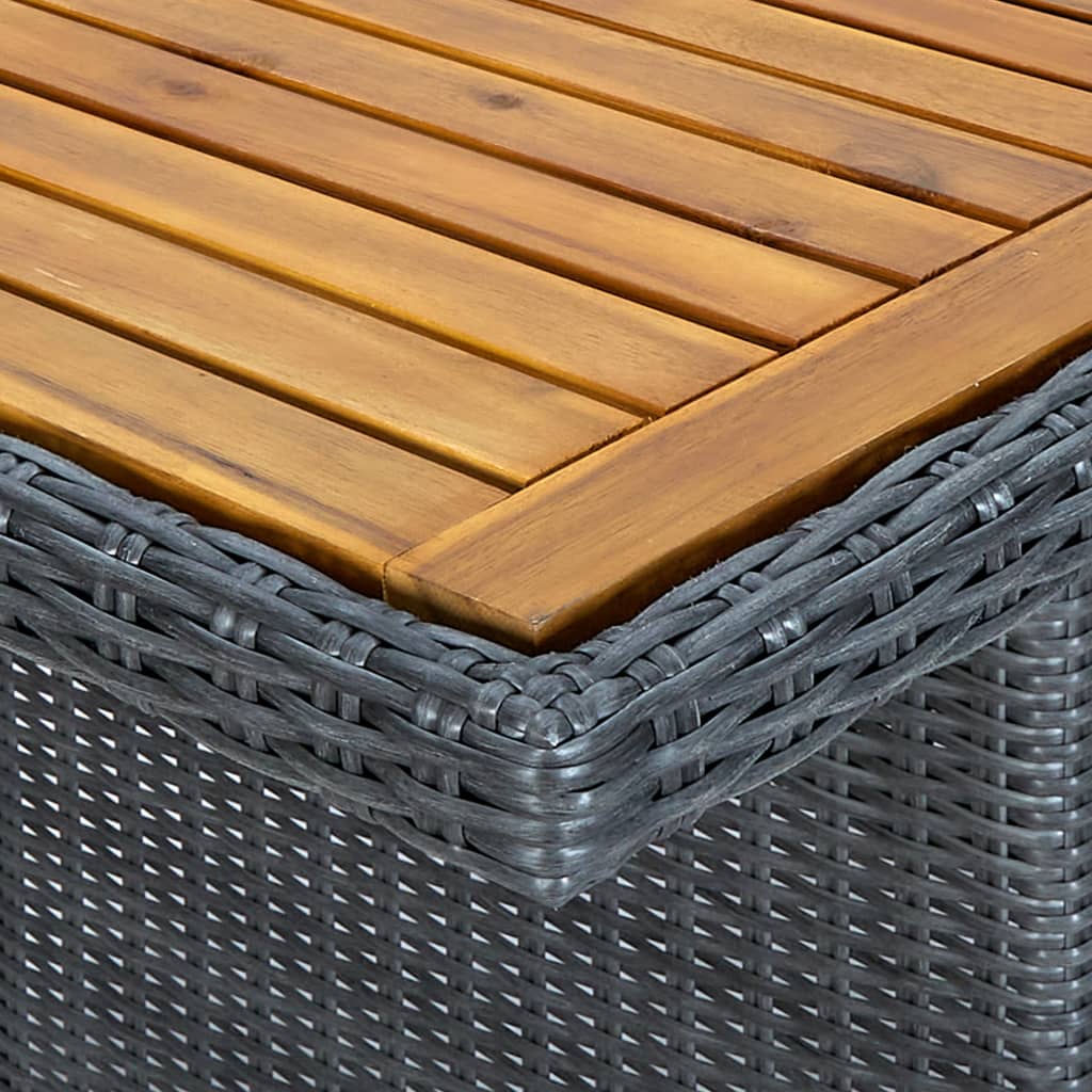 Trädgårdsbord Grå Konstrotting Och Massivt Akaciaträ