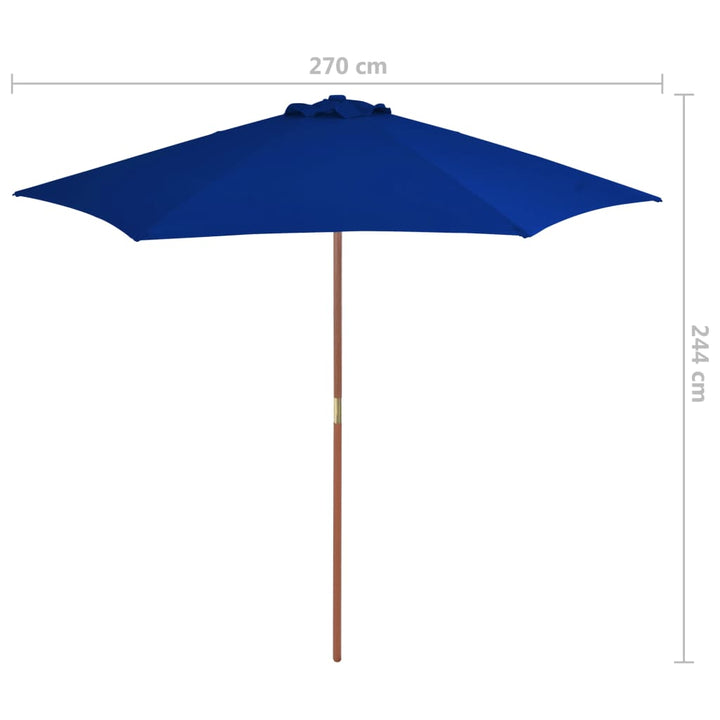 Trädgårdsparasoll Med Trästång 270 Cm