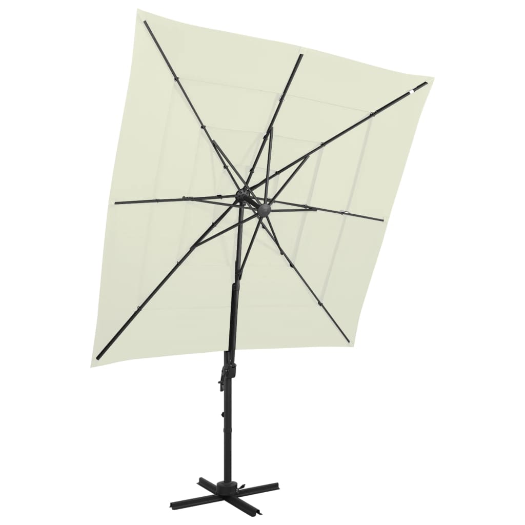 Trädgårdsparasoll 4-Nivåer Aluminiumstång 250X250 Cm