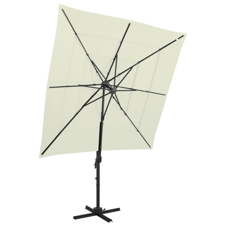 Trädgårdsparasoll 4-Nivåer Aluminiumstång 250X250 Cm