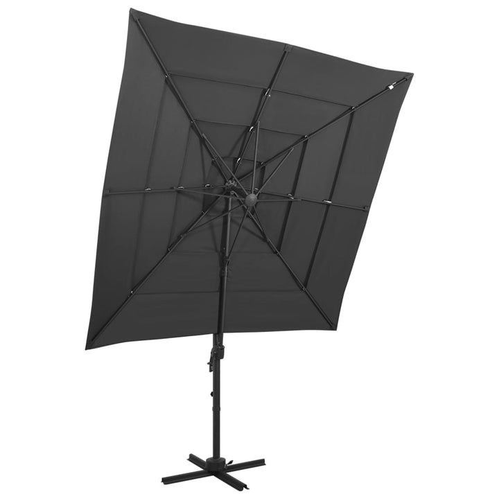 Trädgårdsparasoll 4-Nivåer Aluminiumstång 250X250 Cm