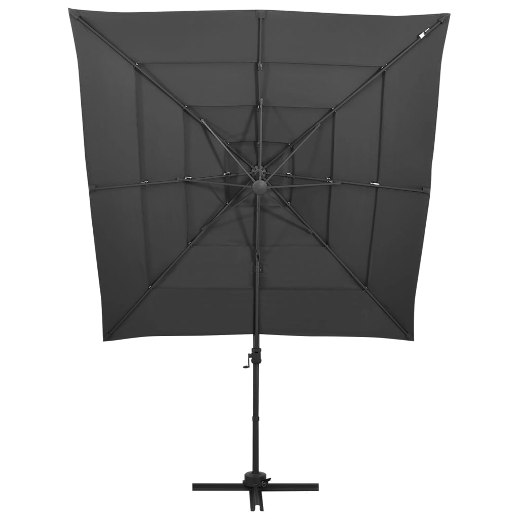 Trädgårdsparasoll 4-Nivåer Aluminiumstång 250X250 Cm