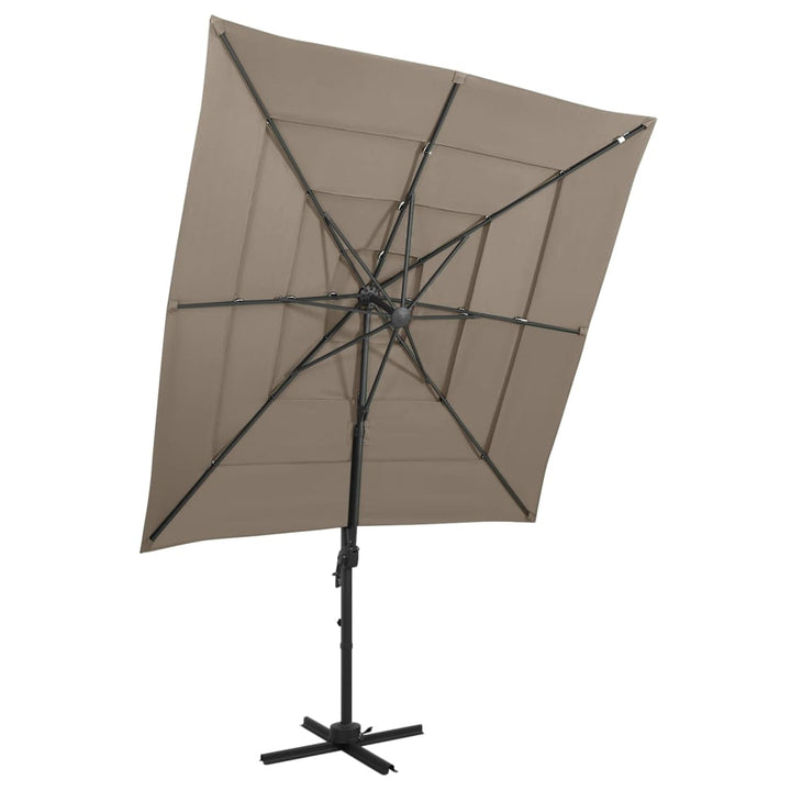 Trädgårdsparasoll 4-Nivåer Aluminiumstång 250X250 Cm