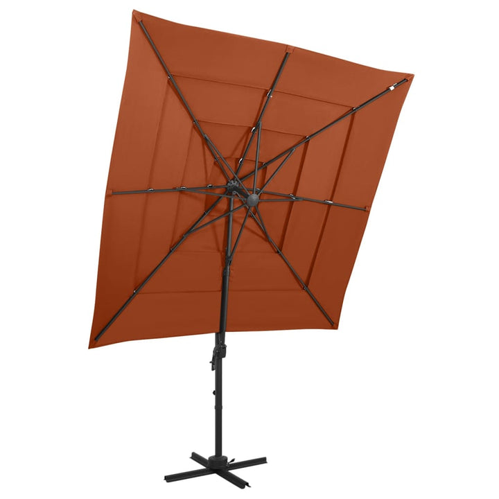 Trädgårdsparasoll 4-Nivåer Aluminiumstång 250X250 Cm