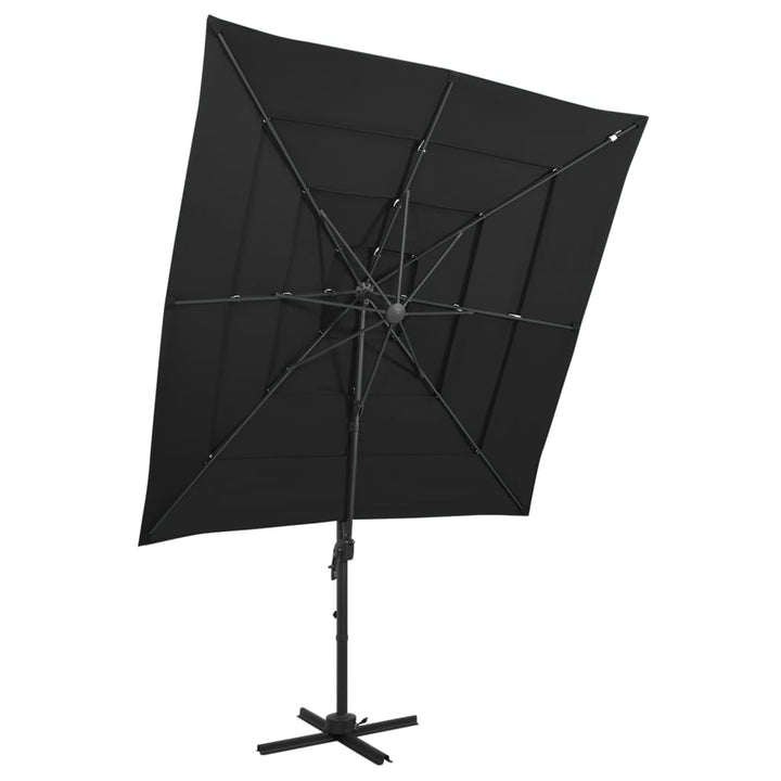 Trädgårdsparasoll 4-Nivåer Aluminiumstång 250X250 Cm