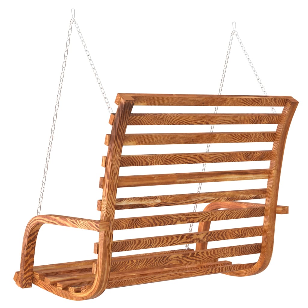 Gungbänk Med Massivt Böjträ Med Teakyta 126X63X92 Cm