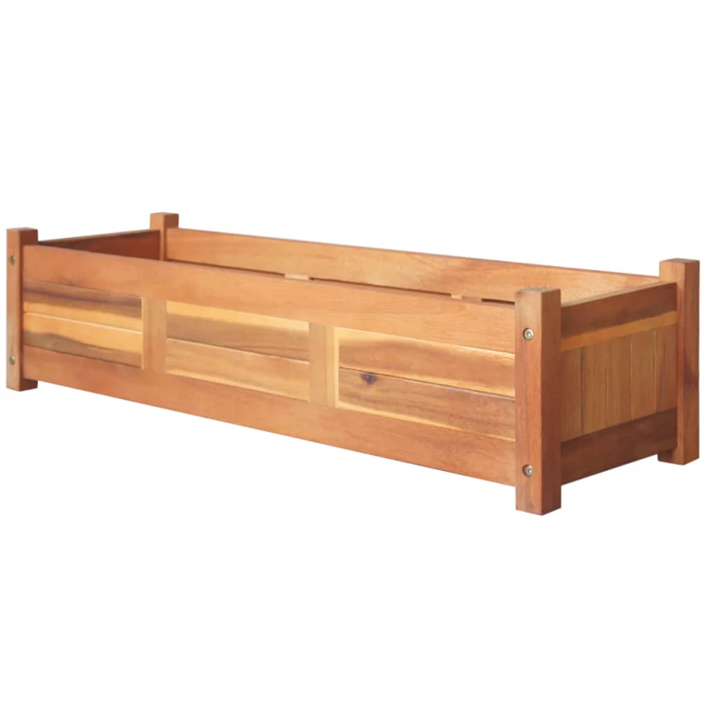 Blomlåda Upphöjd 2 St Akaciaträ 100X30X25 Cm
