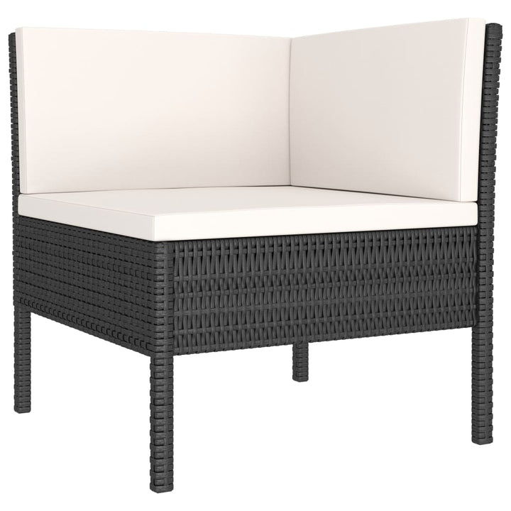 Loungegrupp Med Dynor 6 Delar Svart Konstrotting