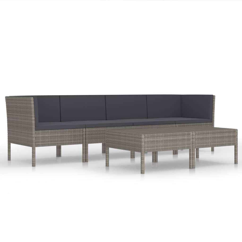Loungegrupp Med Dynor 6 Delar Konstrotting