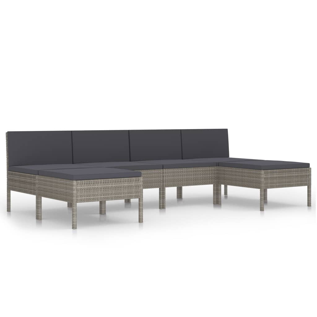 Loungegrupp Med Dynor 6 Delar Konstrotting