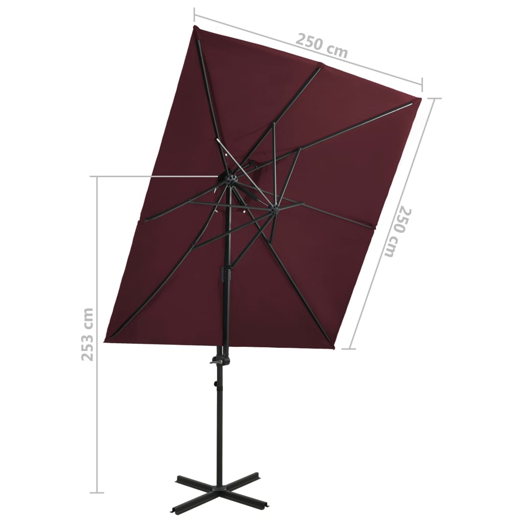 Frihängande Trädgårdsparasoll Med Ventilation 250X250 Cm