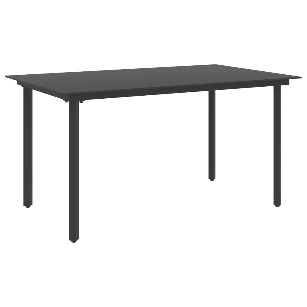 Trädgårdsbord Svart Stål Och Glas