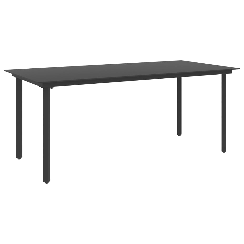 Trädgårdsbord Svart Stål Och Glas