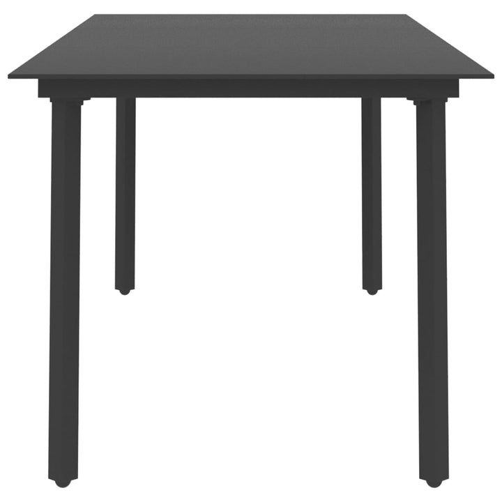 Trädgårdsbord Svart Stål Och Glas