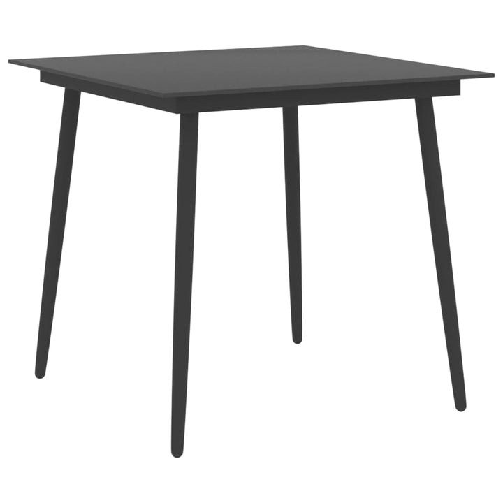 Trädgårdsbord Svart Stål Och Glas