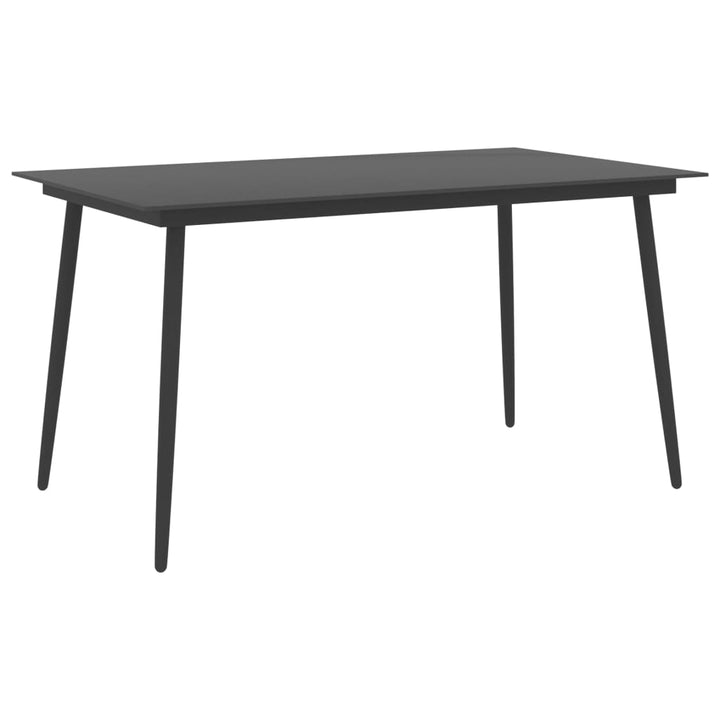 Trädgårdsbord Svart Stål Och Glas