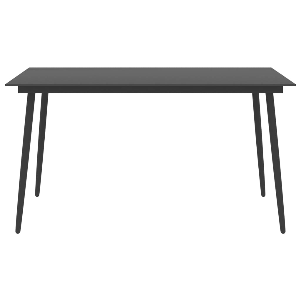 Trädgårdsbord Svart Stål Och Glas