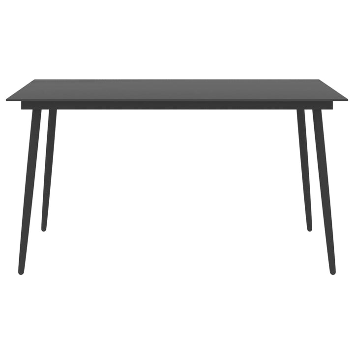 Trädgårdsbord Svart Stål Och Glas