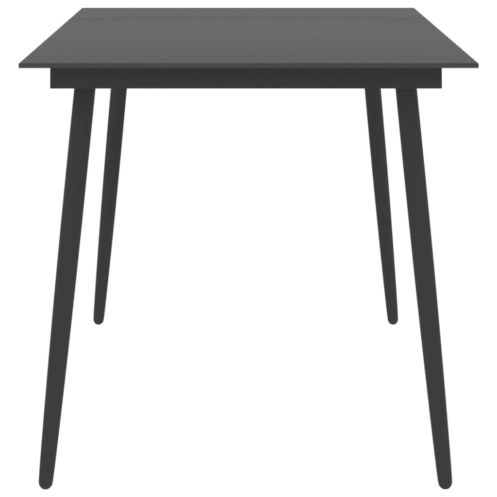 Trädgårdsbord Svart Stål Och Glas