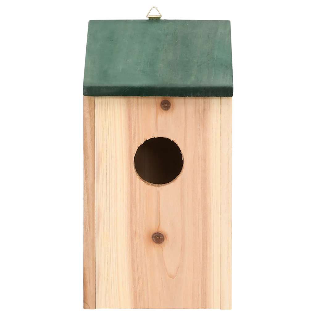 Fågelholkar 10 St Massivt Granträ 12X12X22 Cm