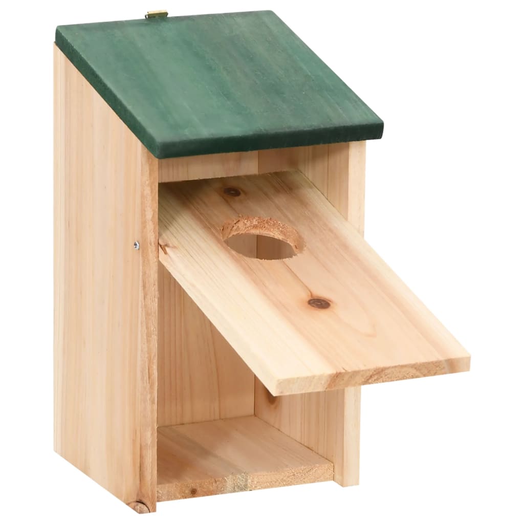 Fågelholkar 10 St Massivt Granträ 12X12X22 Cm