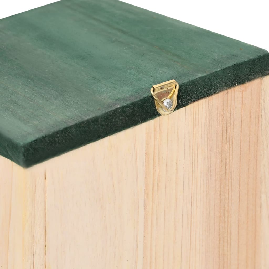 Fågelholkar 10 St Massivt Granträ 12X12X22 Cm