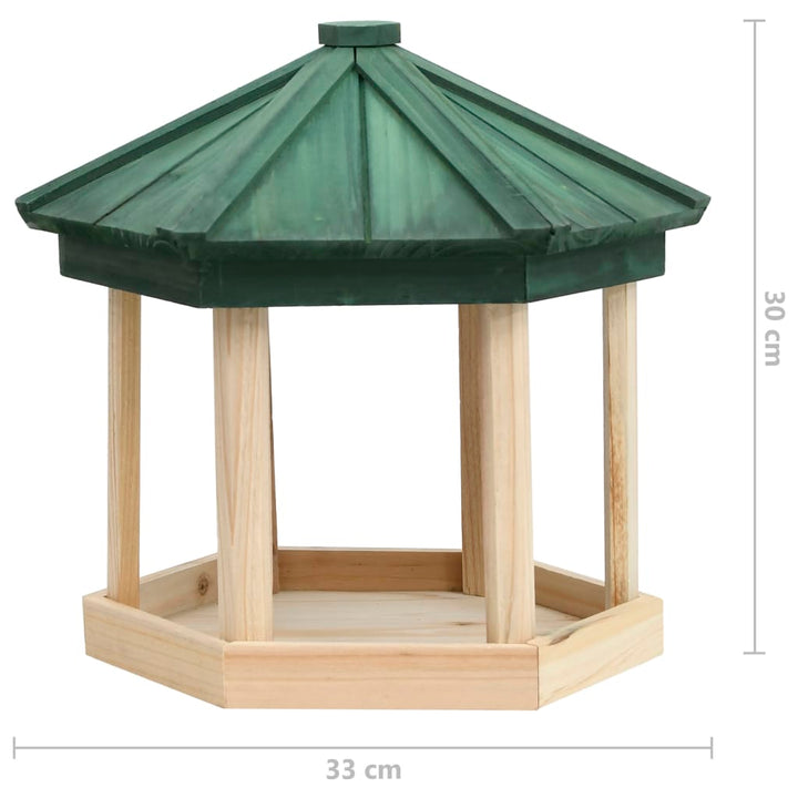 Fågelmatare Oktagonal Massivt Granträ 33X30 Cm