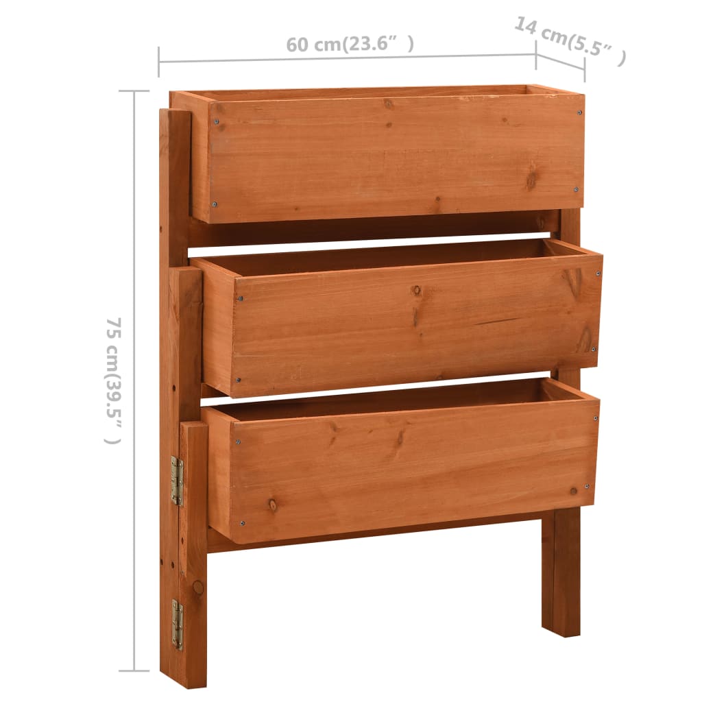 Infällbart Odlingsställ 60X14X75 Cm Massivt Granträ