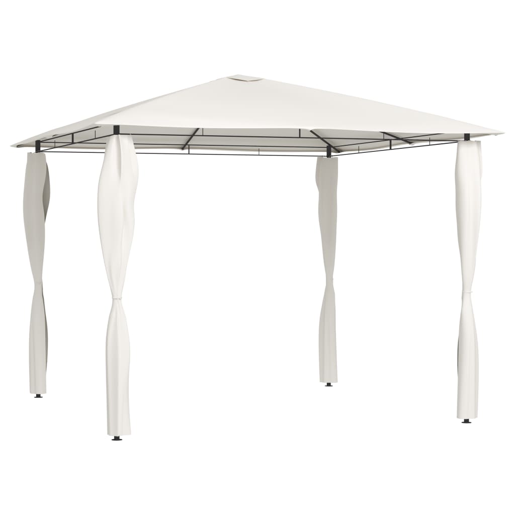 Paviljong Med Stolpar 3X4X2,6 M Gräddvit 160 G/M²