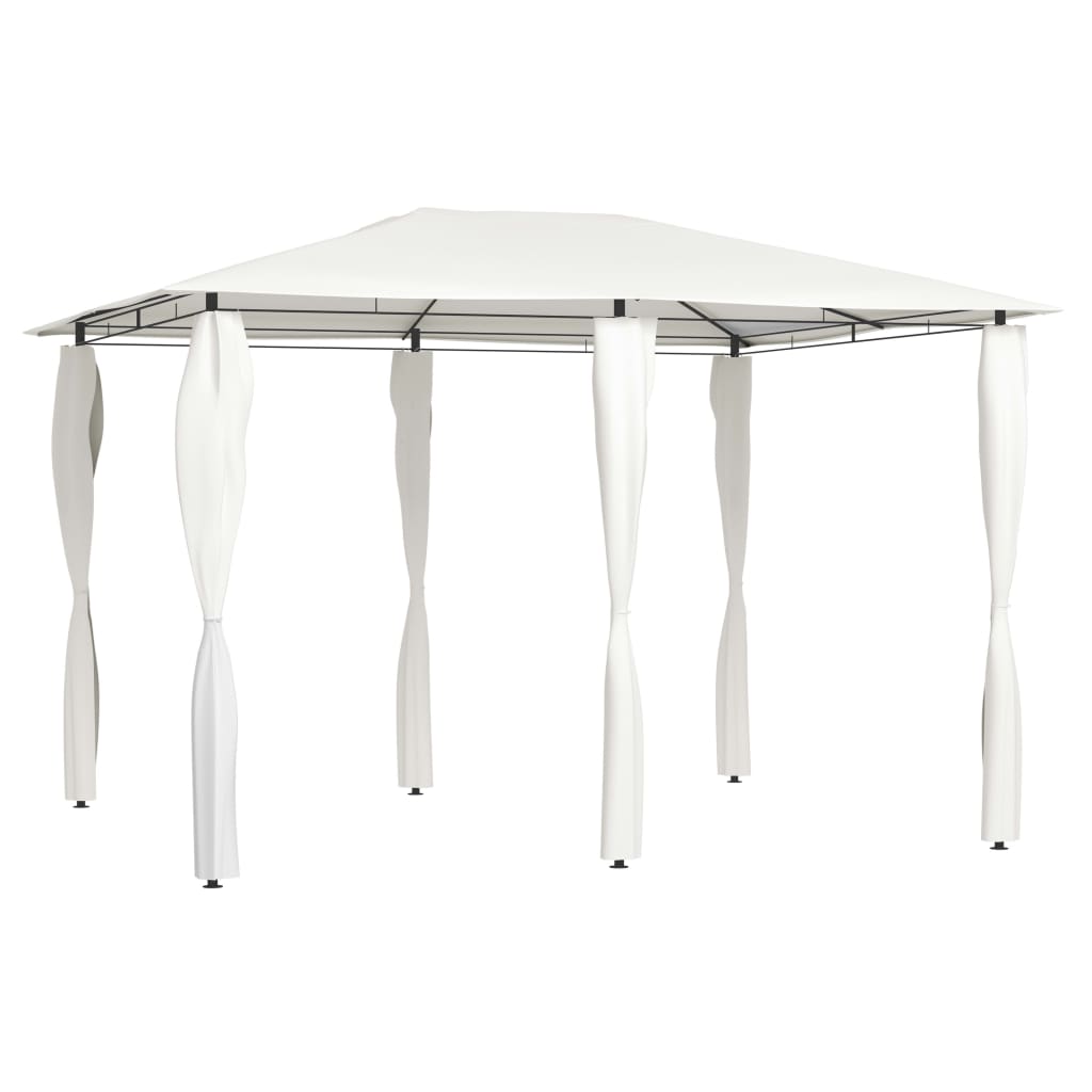Paviljong Med Stolpar 3X4X2,6 M Gräddvit 160 G/M²