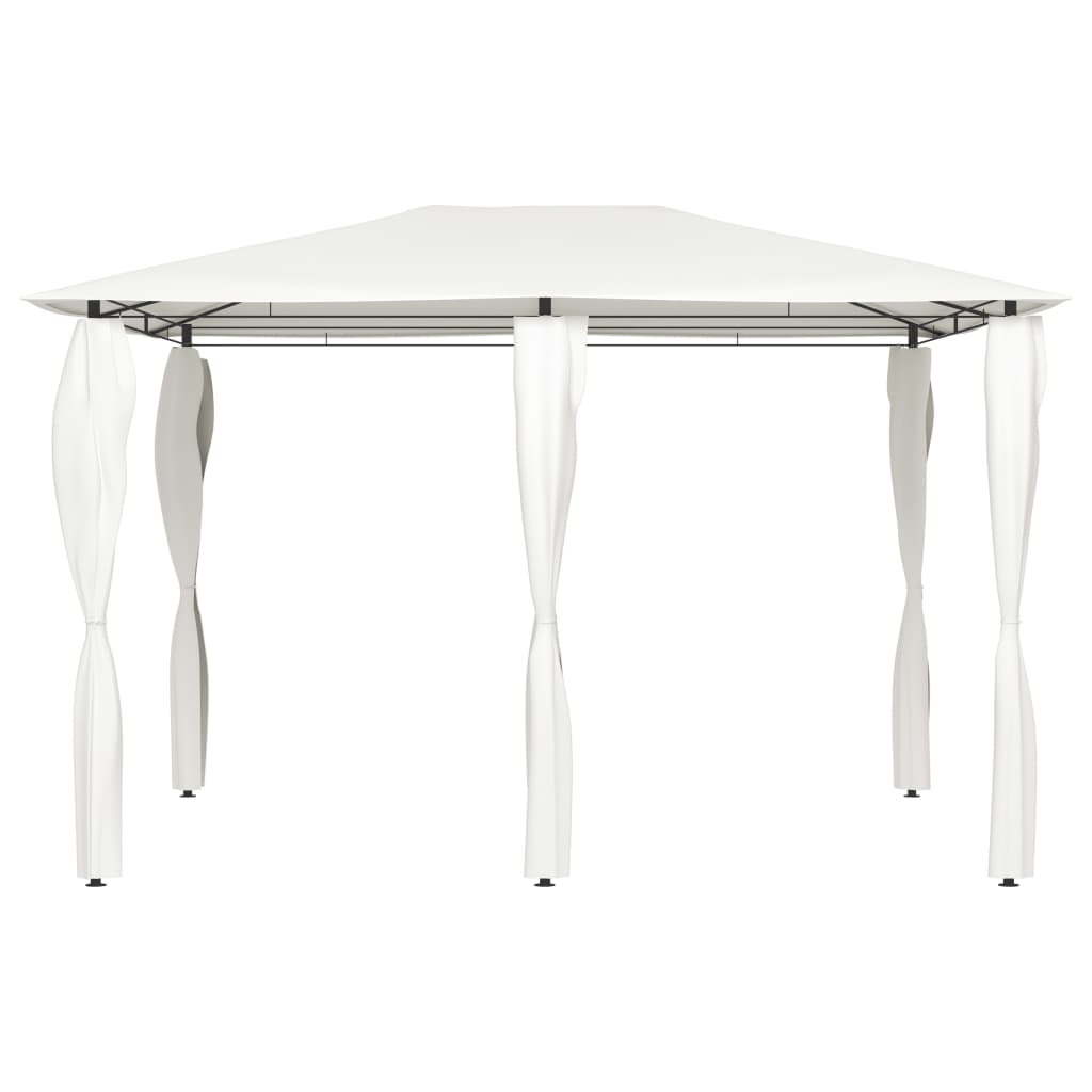 Paviljong Med Stolpar 3X4X2,6 M Gräddvit 160 G/M²