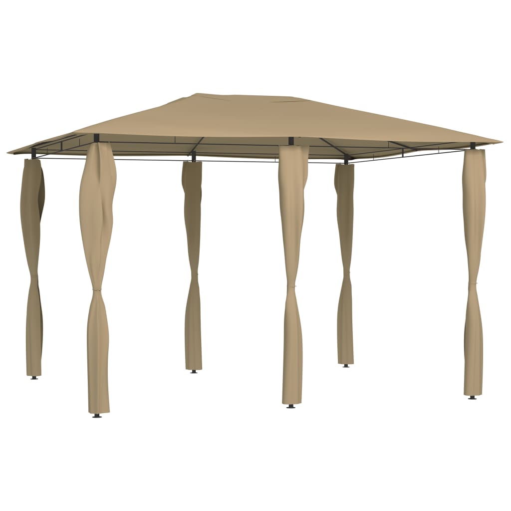 Paviljong Med Stolpar 3X4X2,6 M Gräddvit 160 G/M²