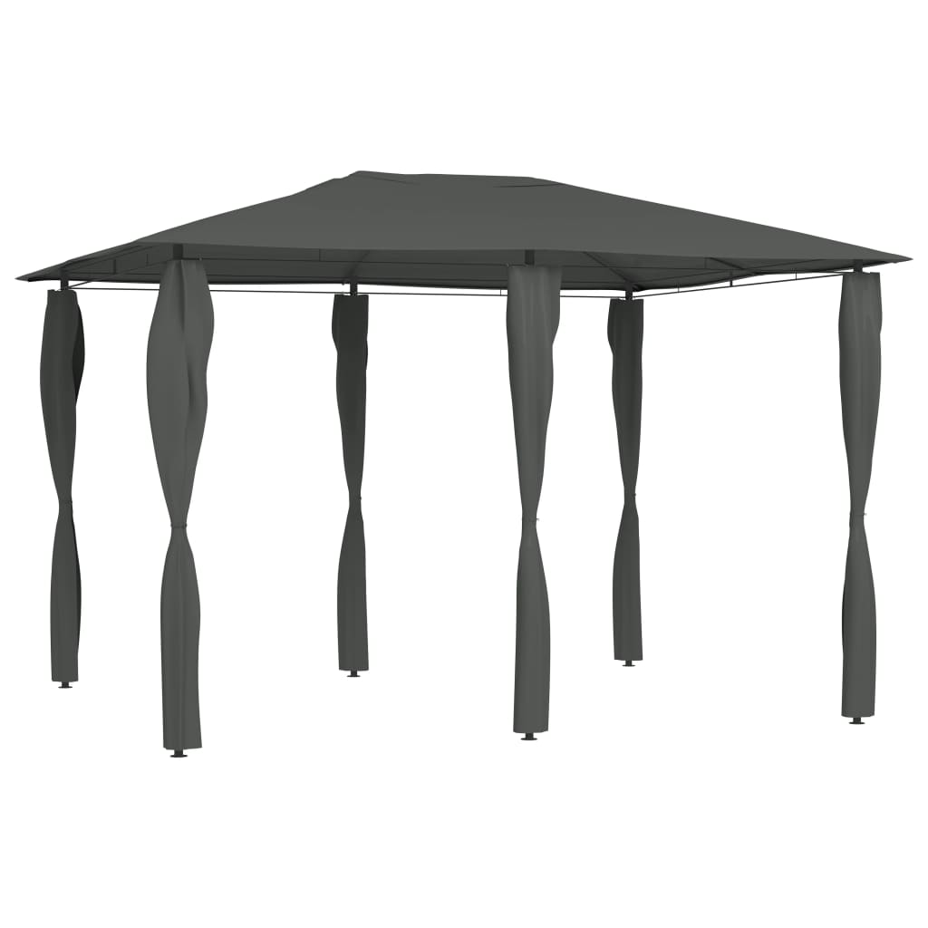 Paviljong Med Stolpar 3X4X2,6 M Gräddvit 160 G/M²