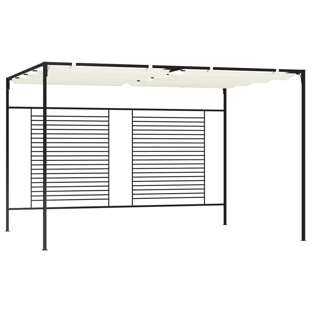 Paviljong Med Infällbart Tak 3X4X2,3 M Gräddvit 180 G/M²