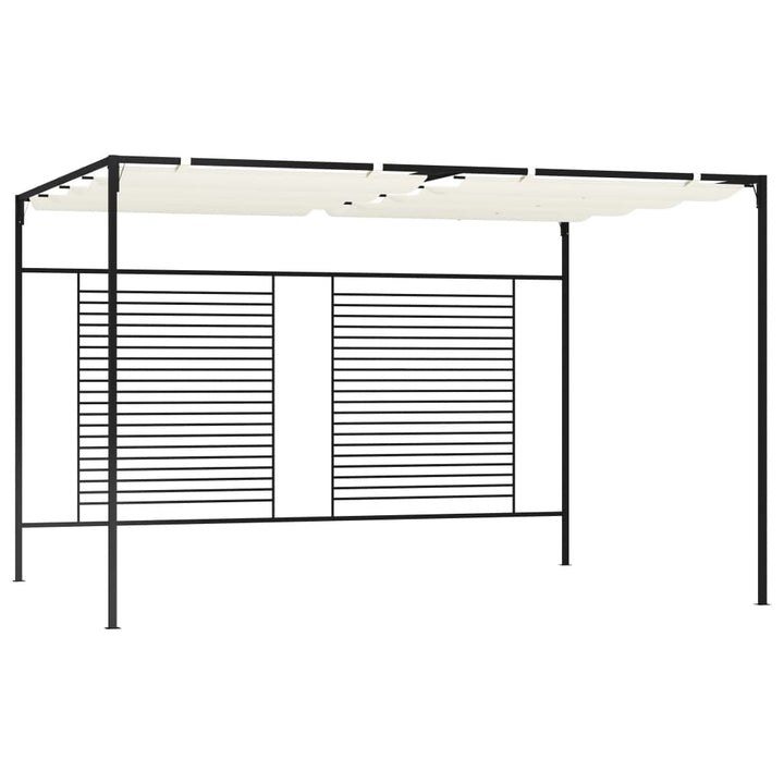 Paviljong Med Infällbart Tak 3X4X2,3 M Gräddvit 180 G/M²