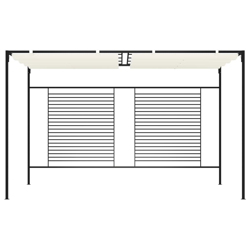 Paviljong Med Infällbart Tak 3X4X2,3 M Gräddvit 180 G/M²