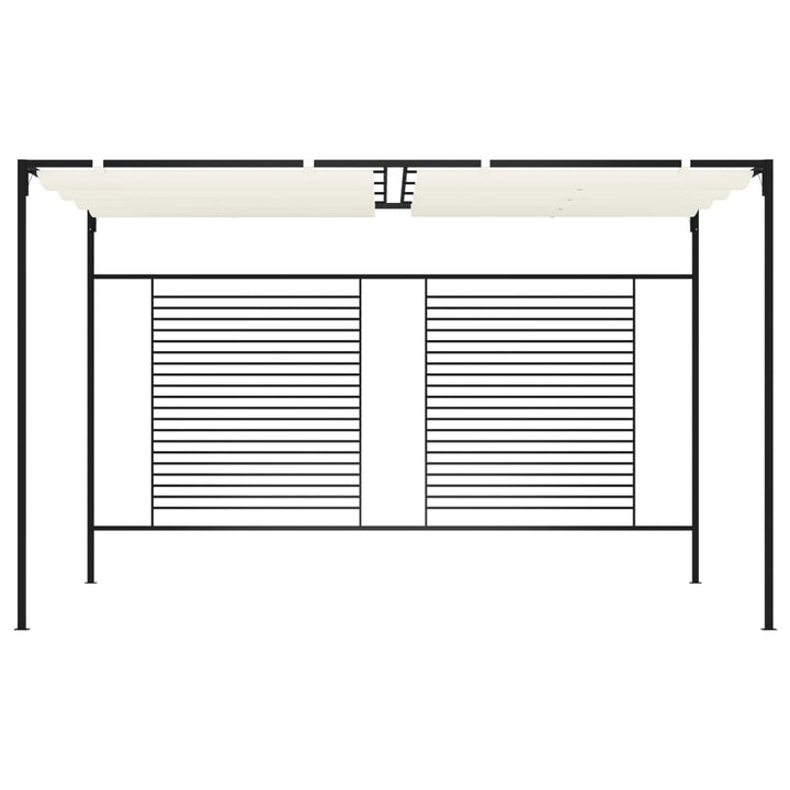 Paviljong Med Infällbart Tak 3X4X2,3 M Gräddvit 180 G/M²