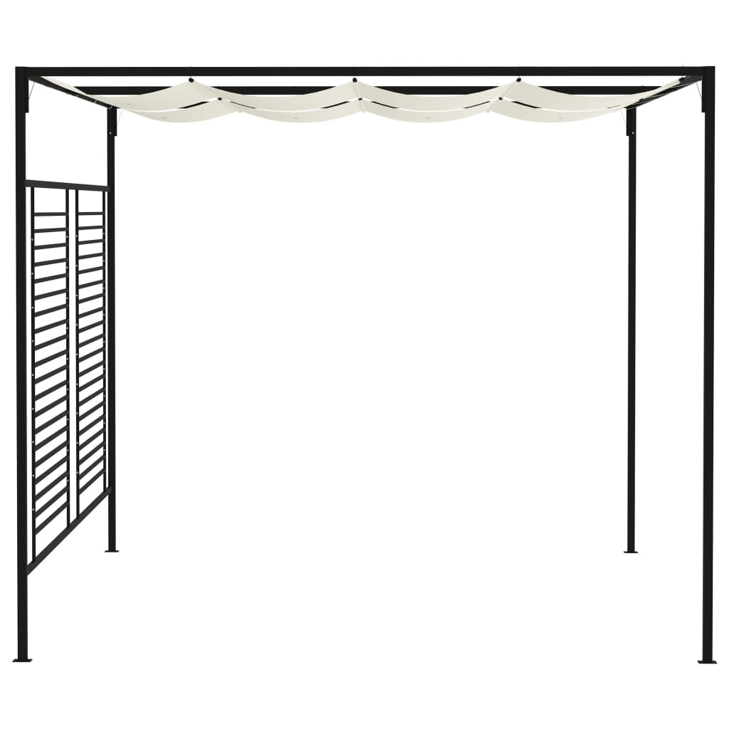 Paviljong Med Infällbart Tak 3X4X2,3 M Gräddvit 180 G/M²