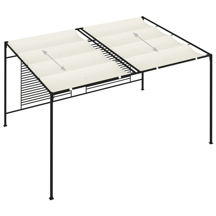 Paviljong Med Infällbart Tak 3X4X2,3 M Gräddvit 180 G/M²