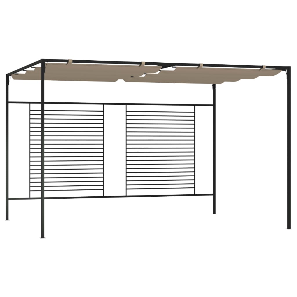 Paviljong Med Infällbart Tak 3X4X2,3 M Gräddvit 180 G/M²