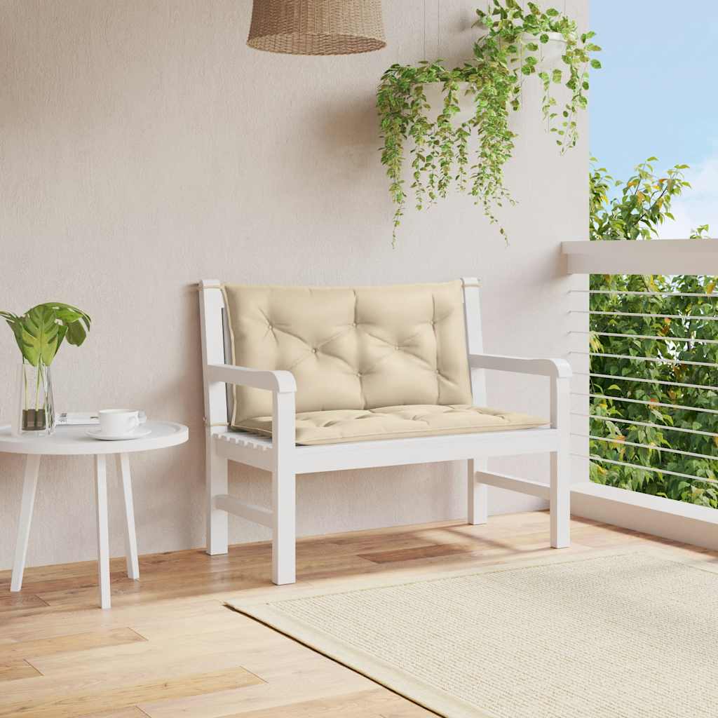 Bänkdyna För Trädgården Gräddvit 100X(50+50)X7 Cm Oxfordtyg