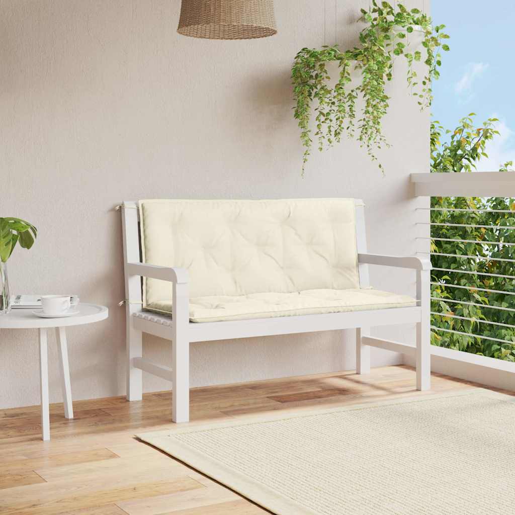 Bänkdyna För Trädgården Gräddvit 100X(50+50)X7 Cm Oxfordtyg