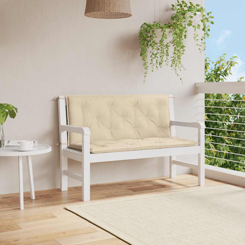 Bänkdyna För Trädgården Gräddvit 100X(50+50)X7 Cm Oxfordtyg