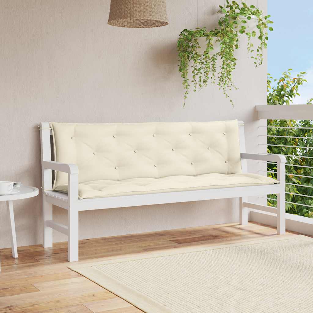 Bänkdyna För Trädgården Gräddvit 100X(50+50)X7 Cm Oxfordtyg