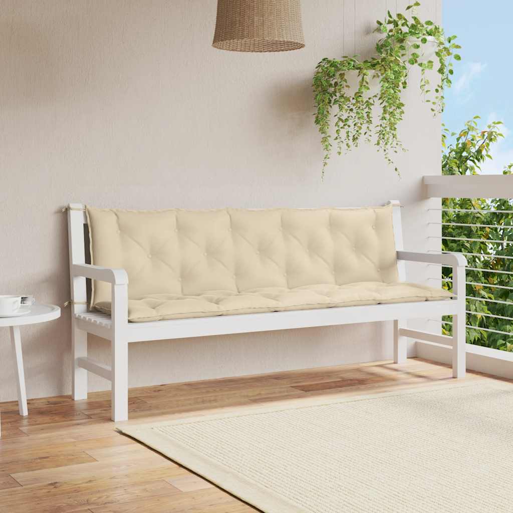 Bänkdyna För Trädgården Gräddvit 100X(50+50)X7 Cm Oxfordtyg