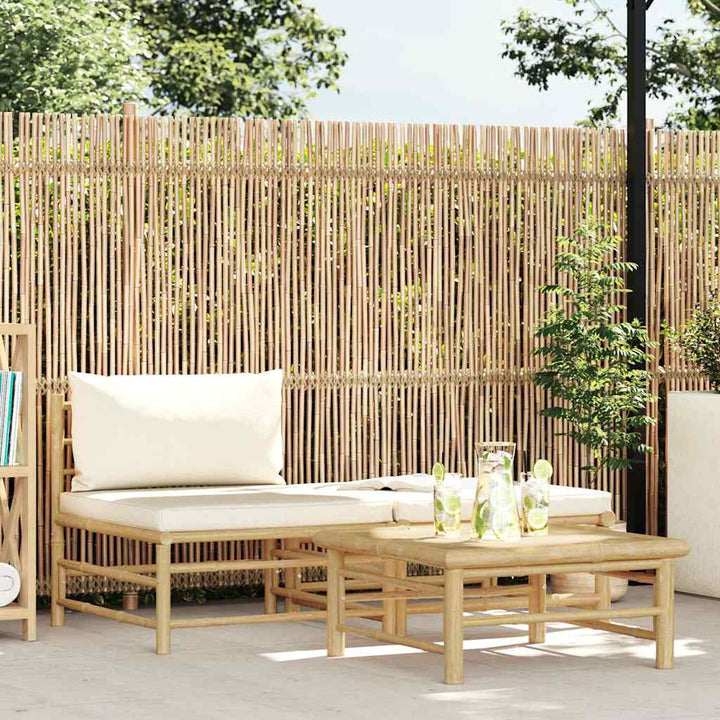 Loungegrupp För Trädgården Med A Dynor 2 Delar Bambu