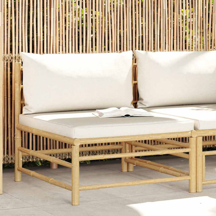 Loungegrupp För Trädgården Med A Dynor 2 Delar Bambu