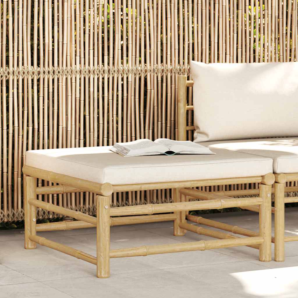 Loungegrupp För Trädgården Med A Dynor 2 Delar Bambu