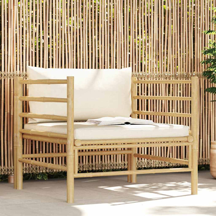 Loungegrupp För Trädgården Med A Dynor 2 Delar Bambu