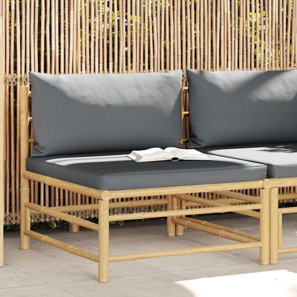 Loungegrupp För Trädgården Med A Dynor 2 Delar Bambu